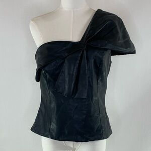 Sachin & Babi Faux Leather Rocca Top in Black, 8